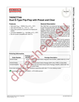 74VHCT74AMTCX datasheet  